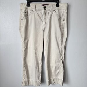 Gloria Vanderbilt Khaki Tan Cropped Capris Pants Size 12 Classic